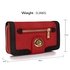 LSP1076 - Red Purse/Wallet With Gold Tone Metal Twist Lock