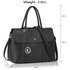 AG00538 - Black Satchel Grab Shoulder Handbag