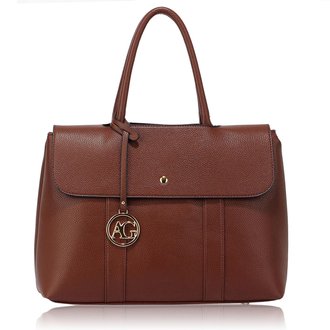 AG00538 - Coffee Satchel Grab Shoulder Handbag