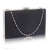 LSE00345 - Black Glitter Clutch Bag