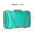 LSE00314 - Emerald Satin Clutch Evening Bag