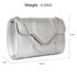 LSE00329A -  Silver Flap Clutch purse