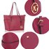 AG00350 - Burgundy Women's Large Tote Handbag