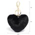 AGC1014 - Black Fluffy Heart Bag Charms