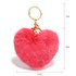 AGC1014 - Coral Fluffy Heart Bag Charms