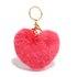 AGC1014 - Coral Fluffy Heart Bag Charms