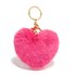 AGC1014 - Hot Pink Fluffy Heart Bag Charms