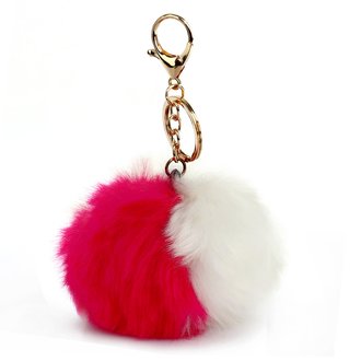 AGC1015 - Pink / White Faux Fur Bag Charms