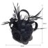 AGF00209 - Black Mesh Hat Feather Fascinator