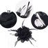 AGF00210 - Black Mesh Hat Flower Fascinator on Clip