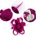 AGF00211 - Purple Feather & Flower Fascinator