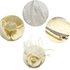 AGF00212 - Ivory Feather & Flower Mesh Hat Fascinator