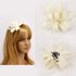 AGF00213 - Ivory Feather & Flower Fascinator On Clip