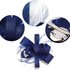 AGF00213 - Royal Blue Feather & Flower Fascinator On Clip