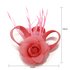 AGF00214 - Pink Feather & Flower Fascinator