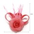 AGF00214 - Pink Feather & Flower Fascinator