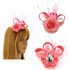 AGF00214 - Pink Feather & Flower Fascinator