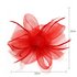 AGF00217 - Red Feather & Mesh Hair Fascinator