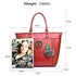 AG00404 - Wholesale & B2B Red Tote Bag With Faux-Fur Charm Supplier & Manufacturer