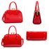 AG00378 - Red Patent Satchel With Metal Frame