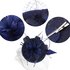 AGF00219 - Navy Mesh Hat Feather Fascinator