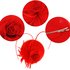 AGF00220 - Red Feather & Flower Fascinator