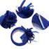 AGF00221 - Royal Blue Feather Hat Mesh Beaded Fascinator