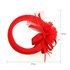 AGF00221 - Red Feather Hat Mesh Beaded Fascinator