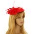 AGF00221 - Red Feather Hat Mesh Beaded Fascinator