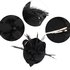 AGF00225 - Black Feather & Flower Hair Fascinator