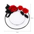 AGF00227 - Black / White / Red Flower Hat Fascinator