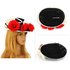 AGF00227 - Red / Black / Ivory Flower Hat Fascinator