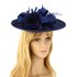 AGF00228 - Navy Flower Mesh Hat Fascinator