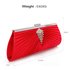 LSE00221 - Red Satin Clutch Bag With Crystal Decoration