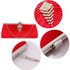 LSE00221 - Red Satin Clutch Bag With Crystal Decoration