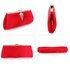 LSE00221 - Red Satin Clutch Bag With Crystal Decoration