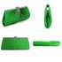 LSE00221 - Green Satin Clutch Bag With Crystal Decoration