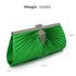 LSE00221 - Green Satin Clutch Bag With Crystal Decoration