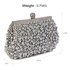 AGC00296 - Silver Vintage Beads Pearls Crystals Evening Clutch Bag