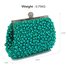 LSE00296 - Emerald Vintage Beads Pearls Crystals Evening Clutch Bag