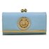 LSP1068A - Blue Kiss-Lock Purse/Wallet with Metal Decoration