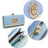 LSP1068A - Blue Kiss-Lock Purse/Wallet with Metal Decoration