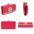 LSP1068A - Pink Kiss-Lock Purse/Wallet with Metal Decoration
