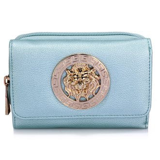 AGP1064A - Blue Purse/Wallet with Metal Decoration