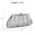 AGC00347 - Silver Crystal Satin Evening Clutch Bag