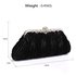 AGC00347 - Black Crystal Satin Evening Clutch Bag