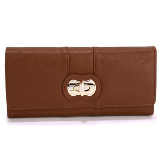 LSP1055A - Brown Twist Lock Purse/Wallet
