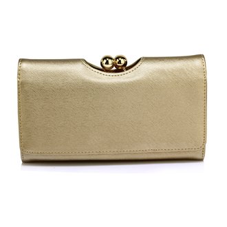 AGP1070 - Gold Kisslock Clutch Wallet