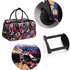 AGT0012 - Flower Print Travel Holdall Trolley Luggage With Wheels - CABIN APPROVED