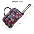 AGT0012 - Flower Print Travel Holdall Trolley Luggage With Wheels - CABIN APPROVED